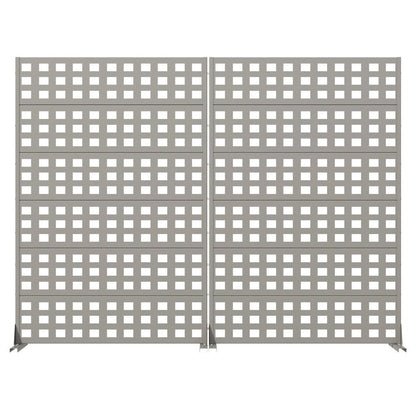 Set Of Two Gray Geometric Steel 12 Outdoor Privacy Screen HomeRoots