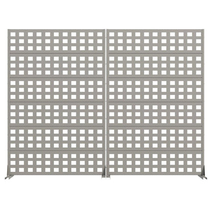 Set Of Two Gray Geometric Steel 12 Outdoor Privacy Screen HomeRoots
