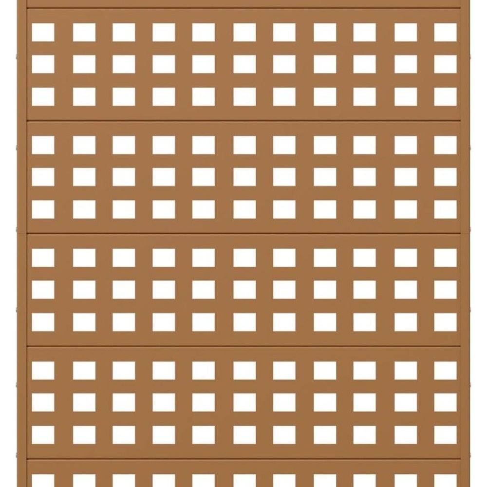 72" Brown Geometric Steel Six Panel Outdoor Privacy Screen HomeRoots