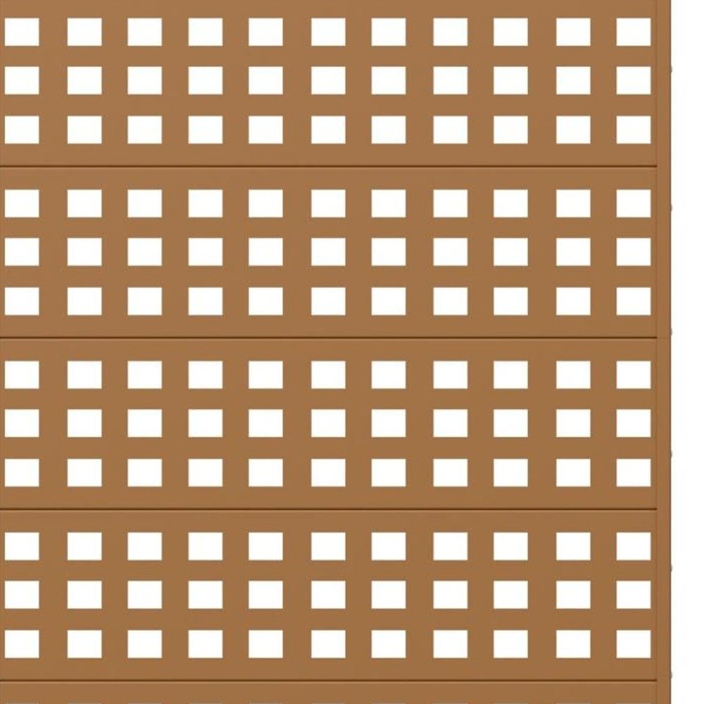 Set Of Two Brown Geometric Steel 12 Outdoor Privacy Screen — view 2