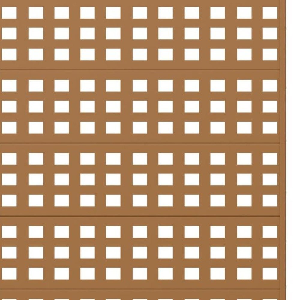 Set Of Two Brown Geometric Steel 12 Outdoor Privacy Screen HomeRoots