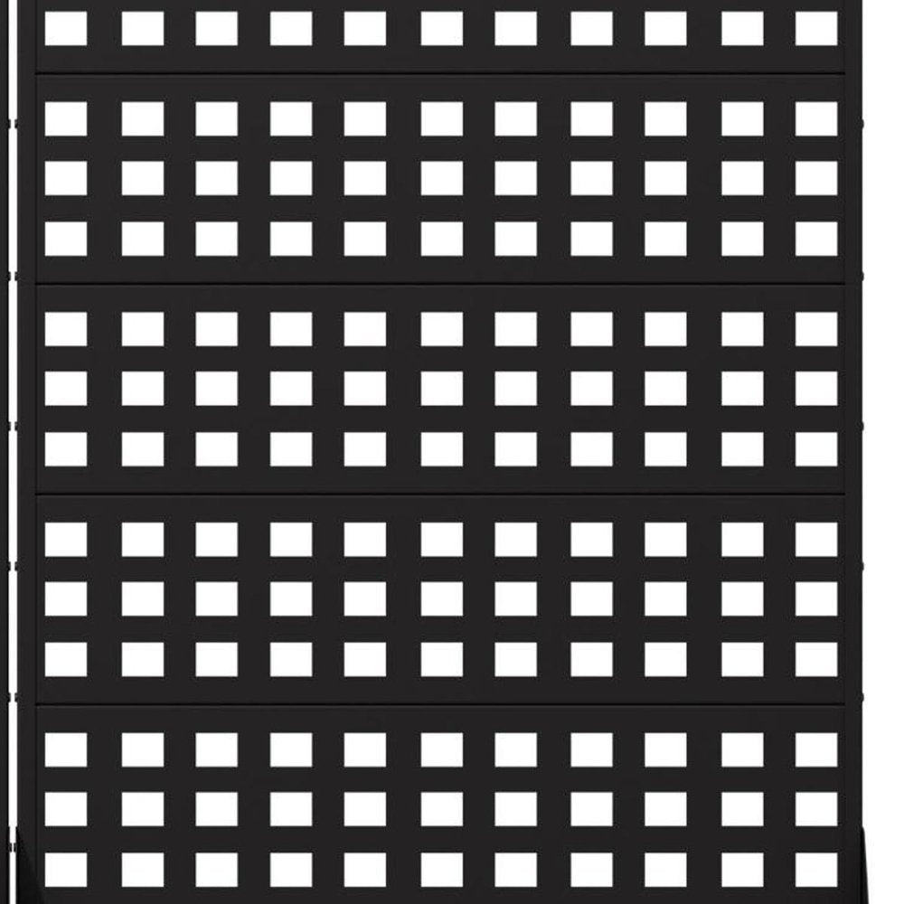 Set Of Two Black Geometric Steel 12 Outdoor Privacy Screen — view 3