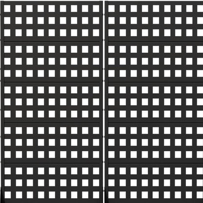 Set Of Two Black Geometric Steel Ten Panel Outdoor Privacy Screen HomeRoots