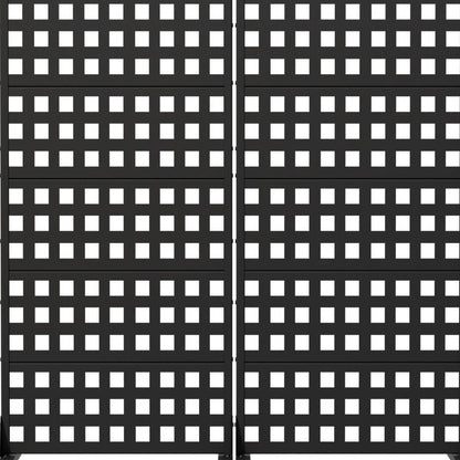 Set Of Two Black Geometric Steel Ten Panel Outdoor Privacy Screen HomeRoots