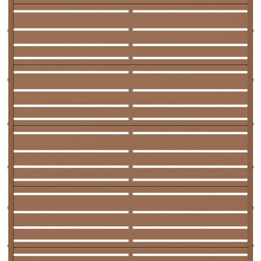 72" Brown Geometric Steel Six Panel Outdoor Privacy Screen