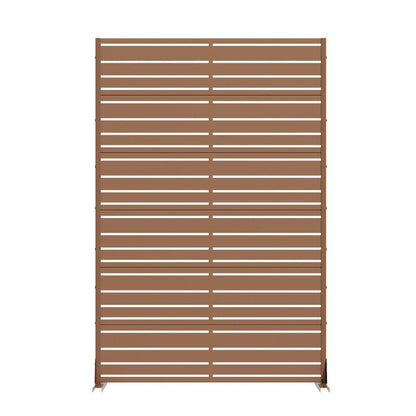72" Brown Geometric Steel Six Panel Outdoor Privacy Screen HomeRoots