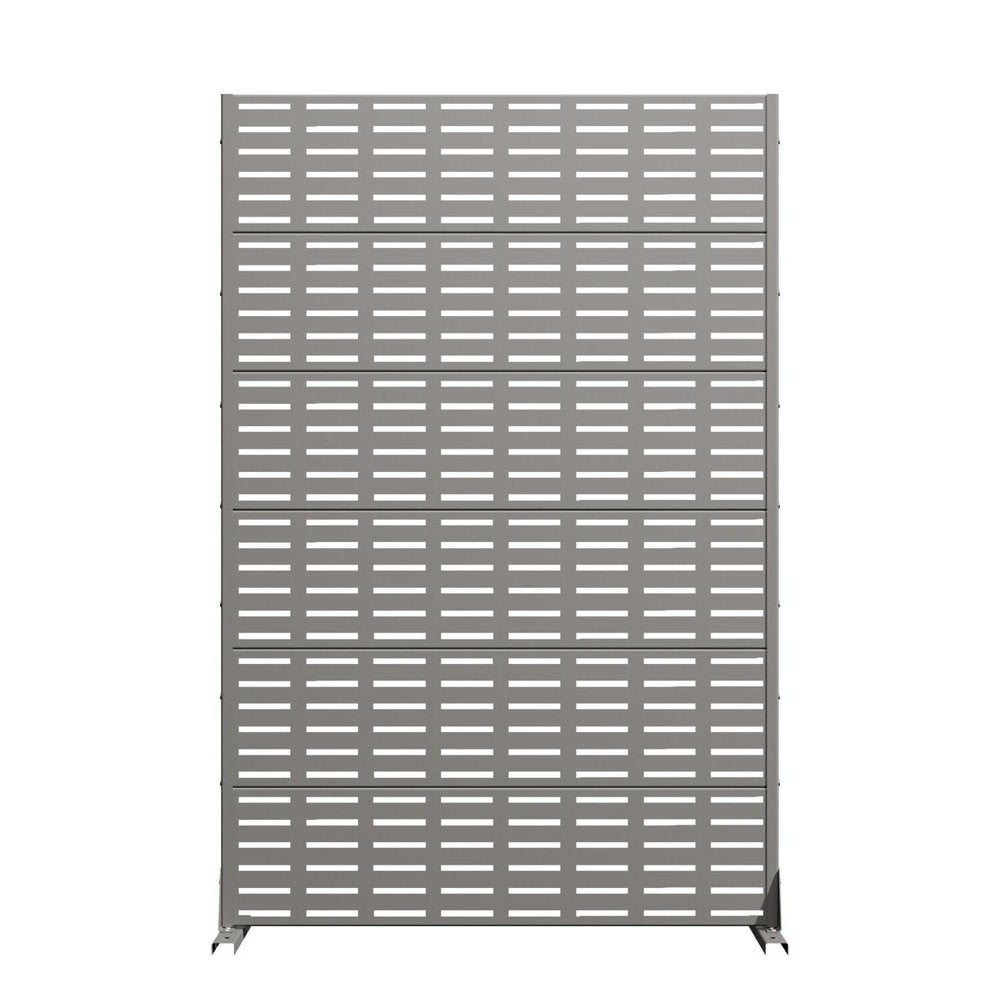 72" Gray Geometric Steel Six Panel Outdoor Privacy Screen HomeRoots