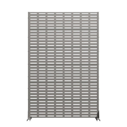 72" Gray Geometric Steel Six Panel Outdoor Privacy Screen HomeRoots