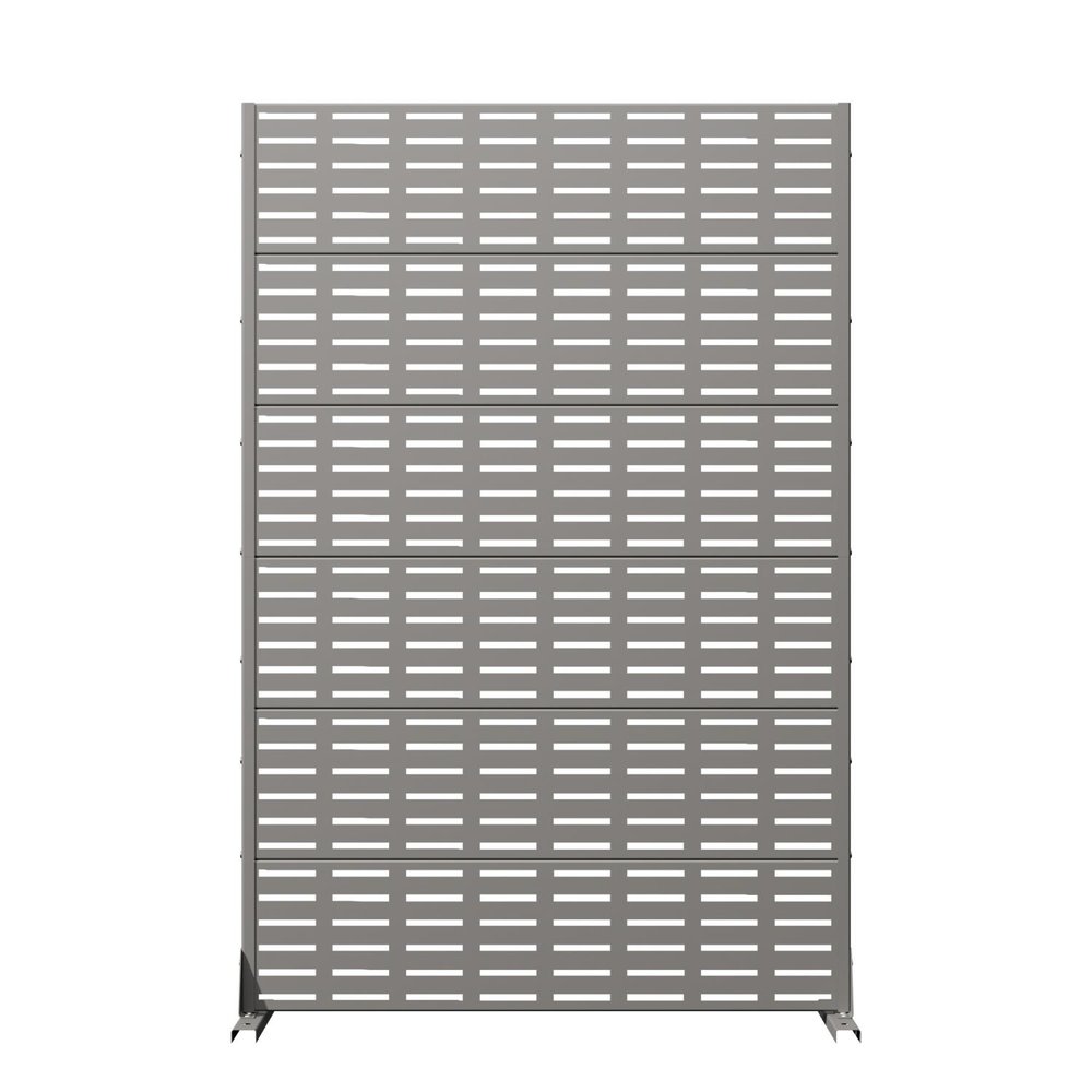 72" Gray Geometric Steel Six Panel Outdoor Privacy Screen HomeRoots