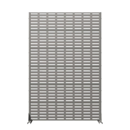 72" Gray Geometric Steel Six Panel Outdoor Privacy Screen HomeRoots