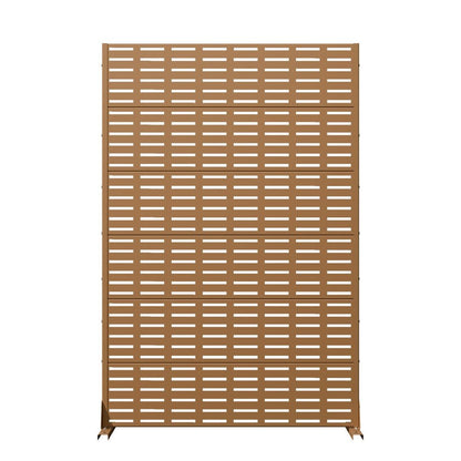 72" Brown Geometric Steel Six Panel Outdoor Privacy Screen HomeRoots