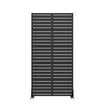 60" Black Geometric Steel Five Panel Outdoor Privacy Screen HomeRoots