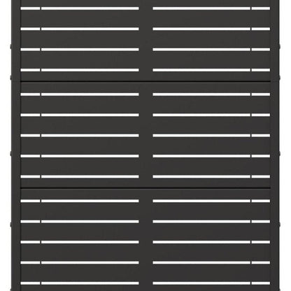 60" Black Geometric Steel Five Panel Outdoor Privacy Screen HomeRoots