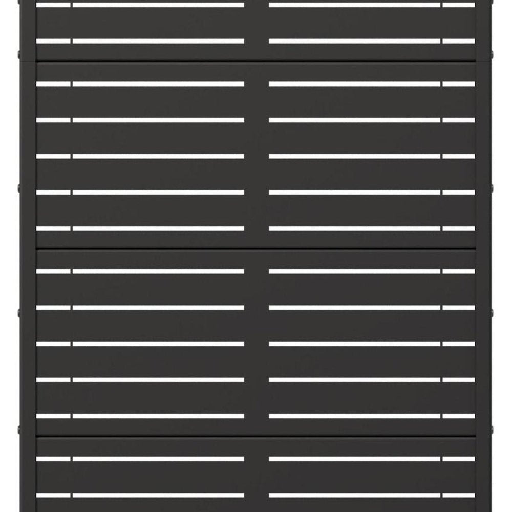 60" Black Geometric Steel Five Panel Outdoor Privacy Screen HomeRoots