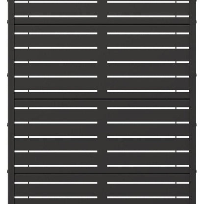 60" Black Geometric Steel Five Panel Outdoor Privacy Screen HomeRoots