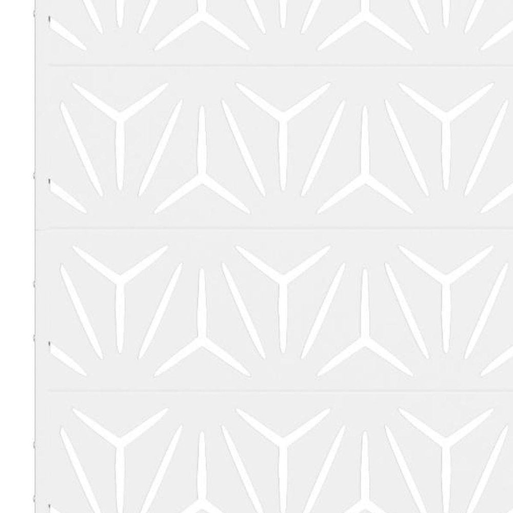 Set Of Two White Geometric Steel 12 Outdoor Privacy Screen HomeRoots