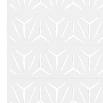 Set Of Two White Geometric Steel 12 Outdoor Privacy Screen HomeRoots