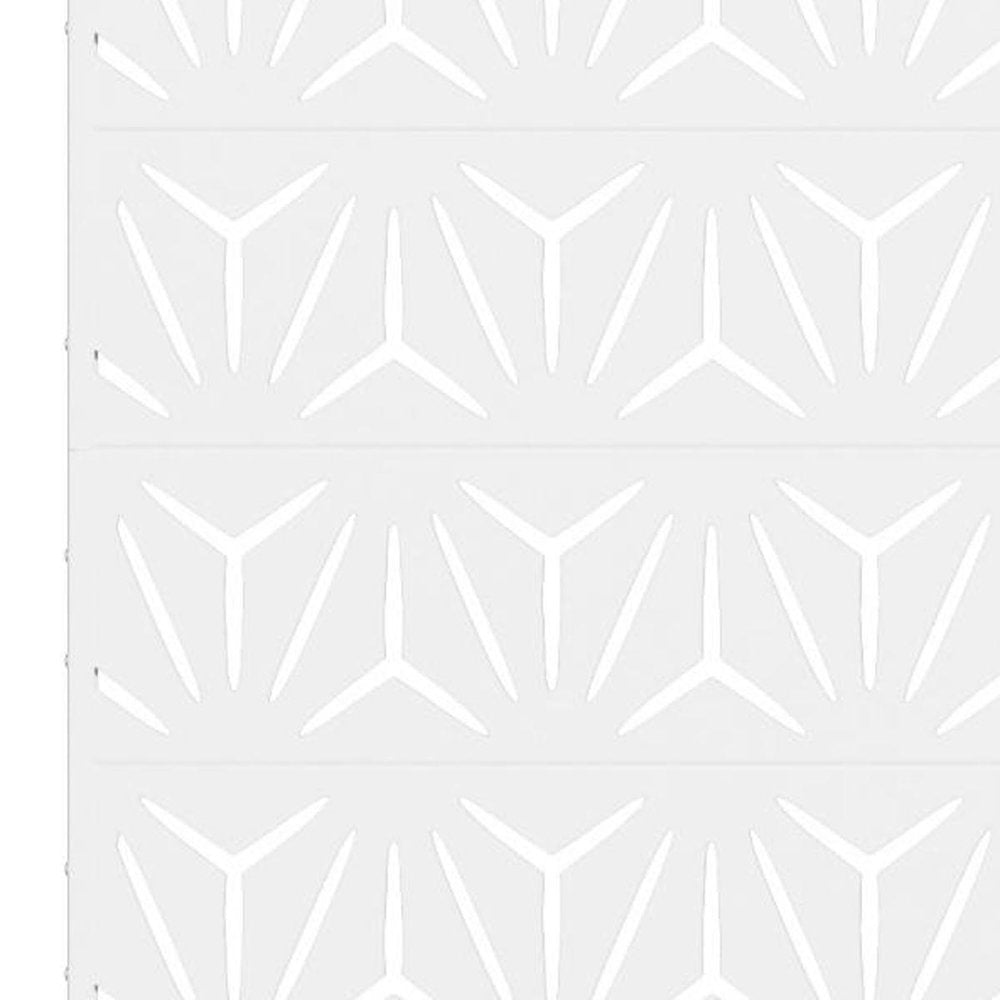 Set Of Two White Geometric Steel 12 Outdoor Privacy Screen — view 3