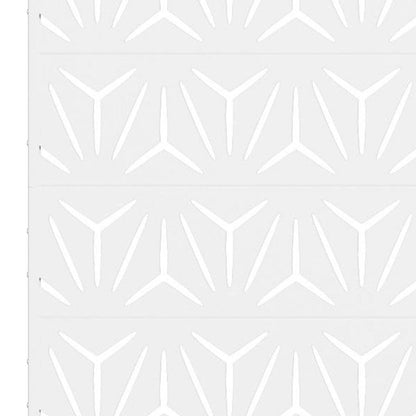 Set Of Two White Geometric Steel 12 Outdoor Privacy Screen HomeRoots