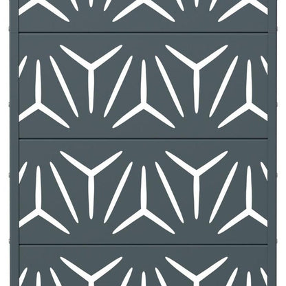 60" Gray Geometric Steel Five Panel Outdoor Privacy Screen HomeRoots