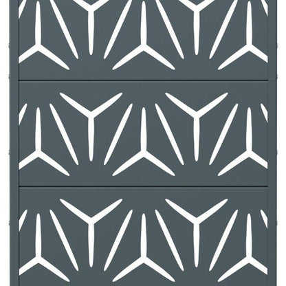 60" Gray Geometric Steel Five Panel Outdoor Privacy Screen HomeRoots