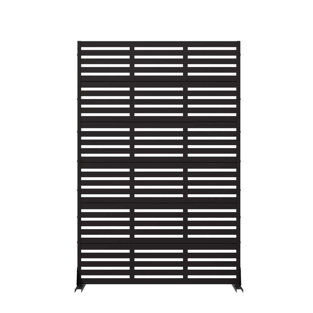 72" Black Geometric Steel Six Panel Outdoor Privacy Screen HomeRoots