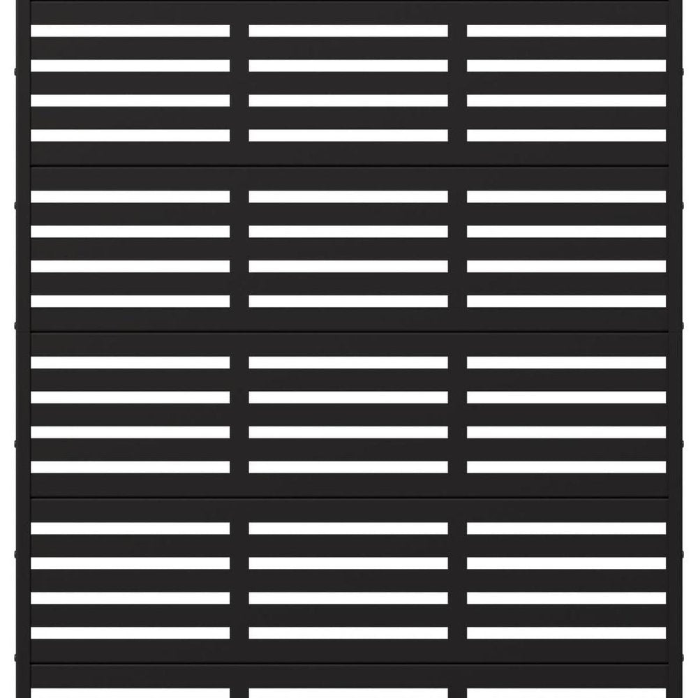 72" Black Geometric Steel Six Panel Outdoor Privacy Screen — view 3