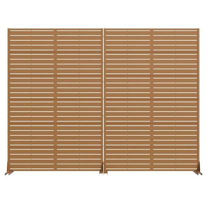 Set Of Two Brown Geometric Steel 12 Outdoor Privacy Screen HomeRoots