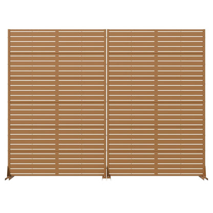 Set Of Two Brown Geometric Steel 12 Outdoor Privacy Screen HomeRoots