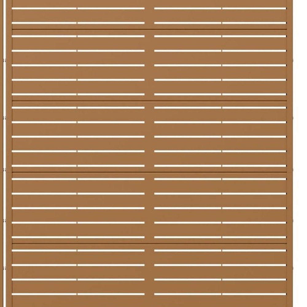 Set Of Two Brown Geometric Steel 12 Outdoor Privacy Screen HomeRoots