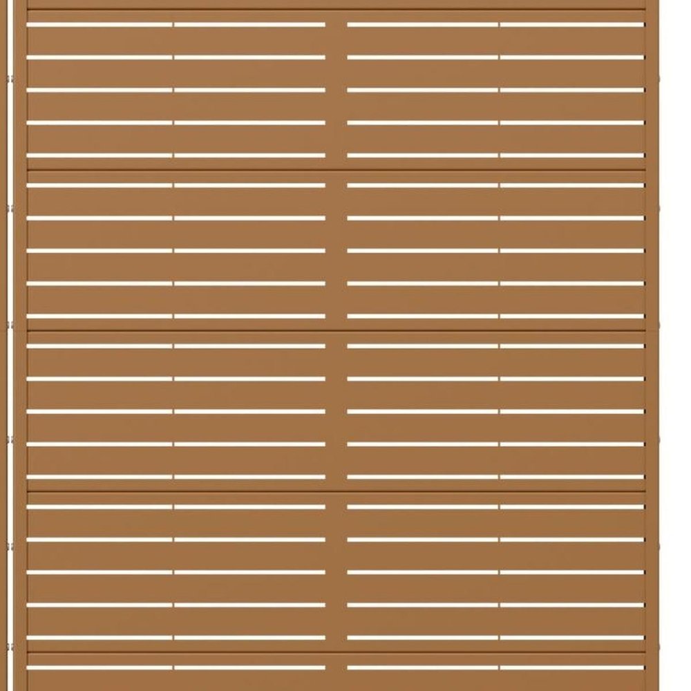 Set Of Two Brown Geometric Steel 12 Outdoor Privacy Screen HomeRoots