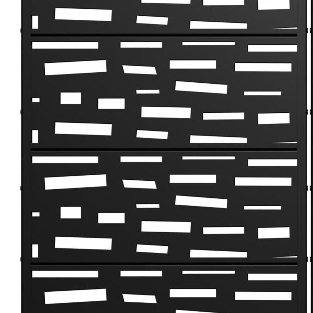 Set Of Two Black Geometric Steel Ten Panel Outdoor Privacy Screen — view 3