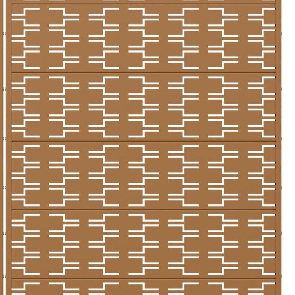 Set Of Two Brown Geometric Steel 12 Outdoor Privacy Screen HomeRoots