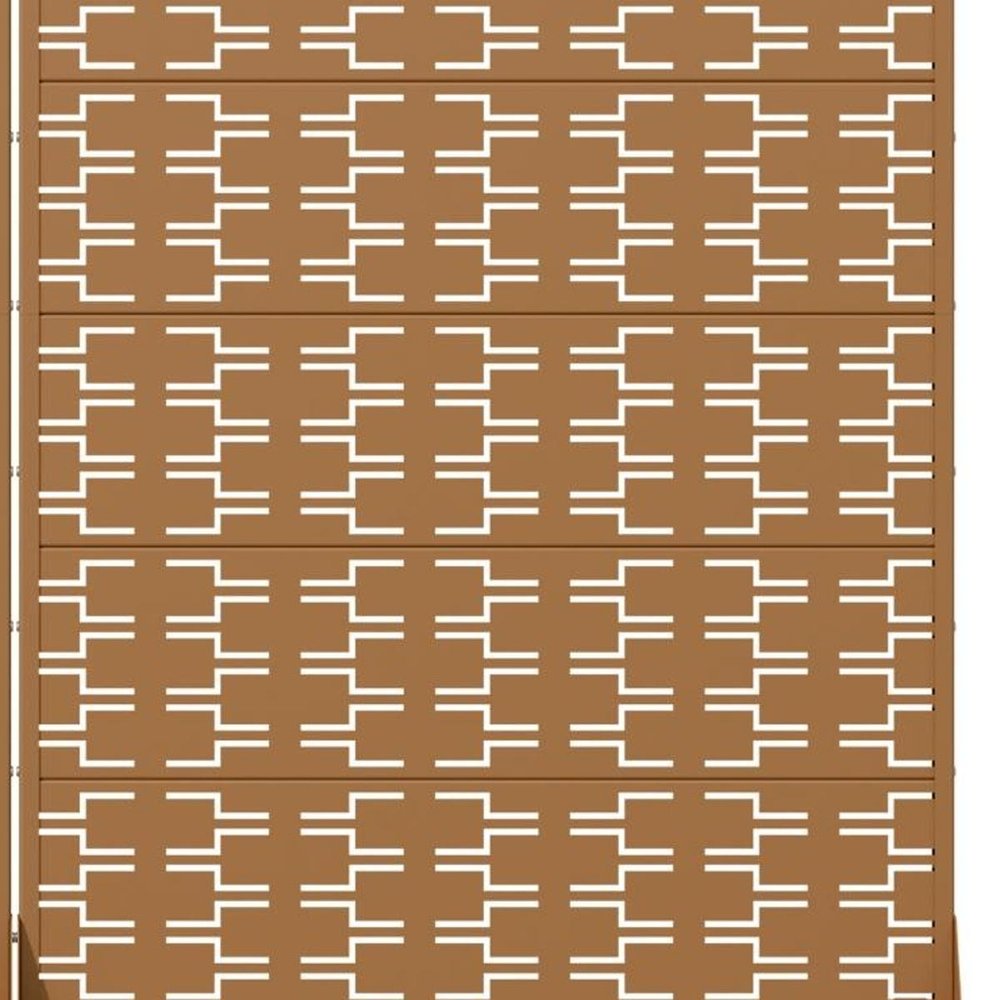 Set Of Two Brown Geometric Steel 12 Outdoor Privacy Screen — view 2