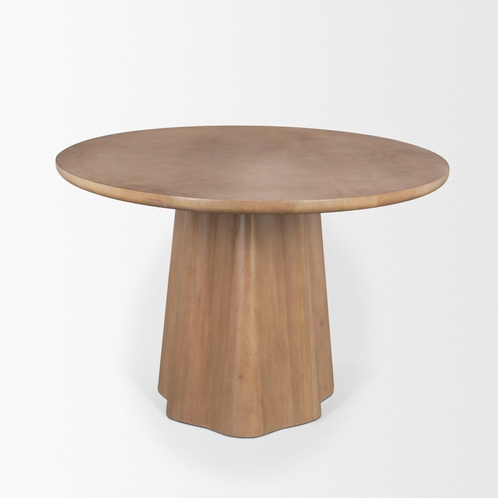 94" Brown Solid Wood Pedestal Base Oval Dining Table — view 3