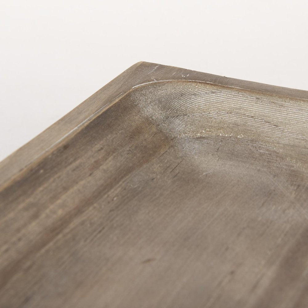 Set of Two White Solid Wood Handmade Riser Trays — view 5