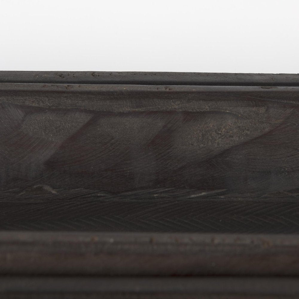 Set of Two Dark Brown Reclaimed Wood Handmade Oval Vanity Tray — view 6