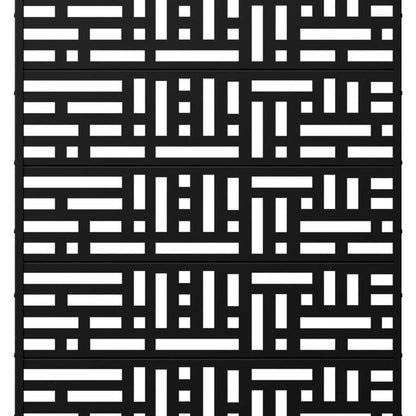 72" Black Geometric Steel Six Panel Outdoor Privacy Screen HomeRoots