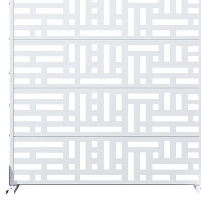 72" White Geometric Steel Six Panel Outdoor Privacy Screen HomeRoots