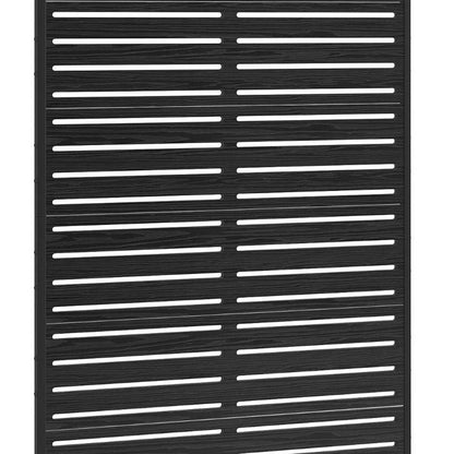 72" Black Striped Steel Six Panel Outdoor Privacy Screen HomeRoots