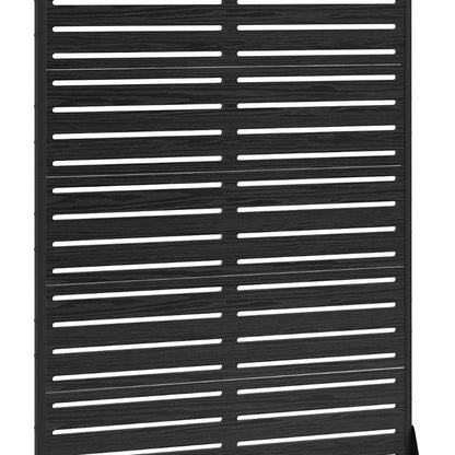 72" Black Striped Steel Six Panel Outdoor Privacy Screen HomeRoots