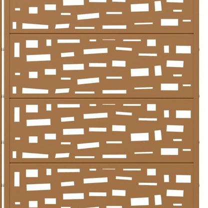 Set Of Two Brown Abstract Geometric Steel 12 Outdoor Privacy Screen HomeRoots