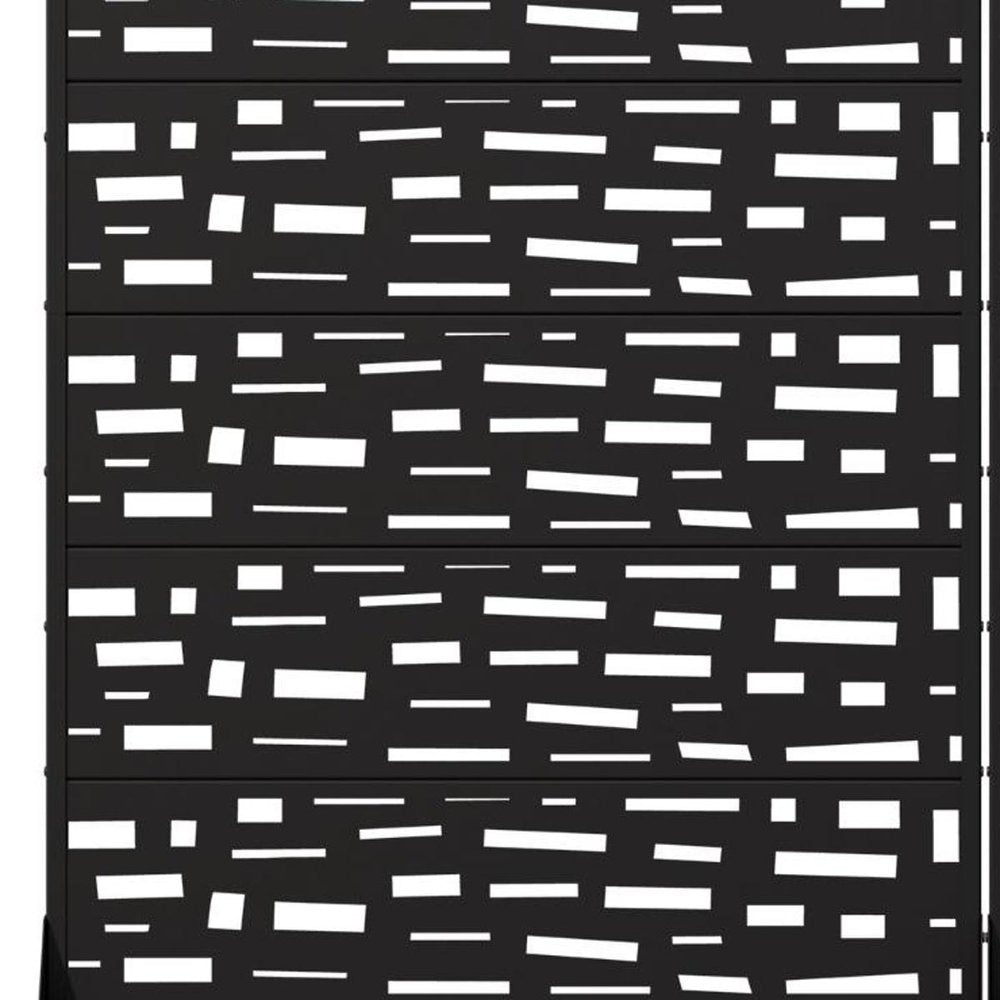 Set Of Two Black Abstract Geometric Steel 12 Outdoor Privacy Screen — view 2