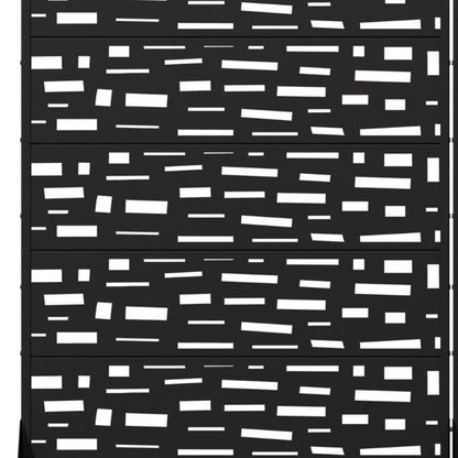 Set Of Two Black Abstract Geometric Steel 12 Outdoor Privacy Screen HomeRoots