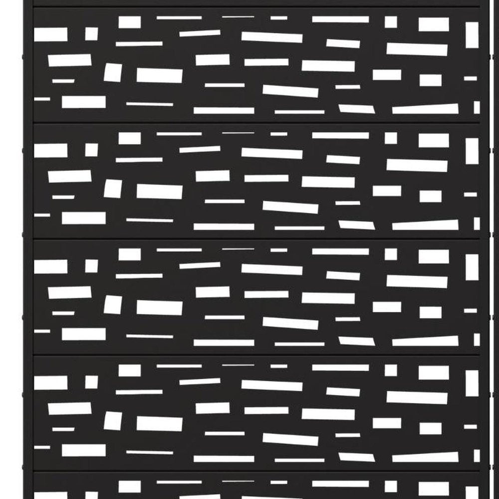 Set Of Two Black Abstract Geometric Steel 12 Outdoor Privacy Screen — view 3