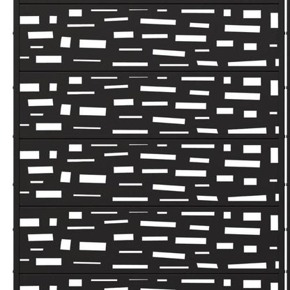 Set Of Two Black Abstract Geometric Steel 12 Outdoor Privacy Screen HomeRoots