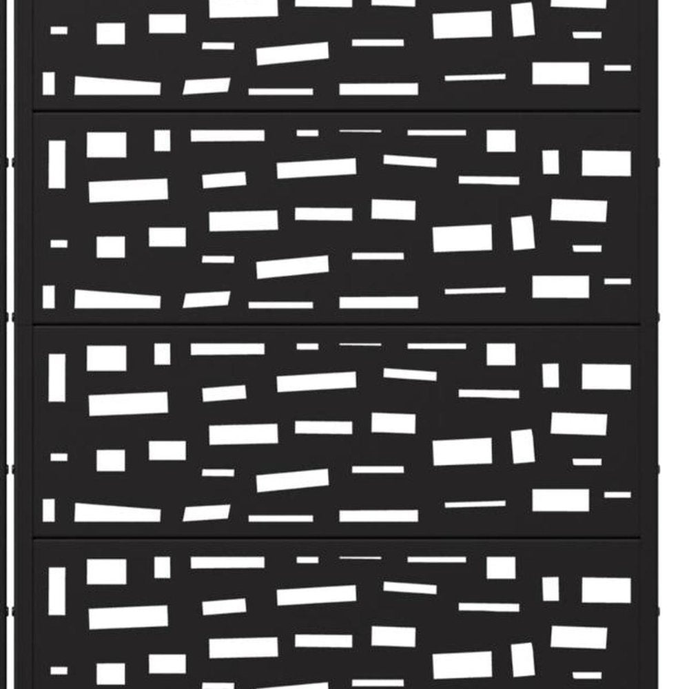 Set Of Two Black Abstract Geometric Steel 12 Outdoor Privacy Screen — view 4