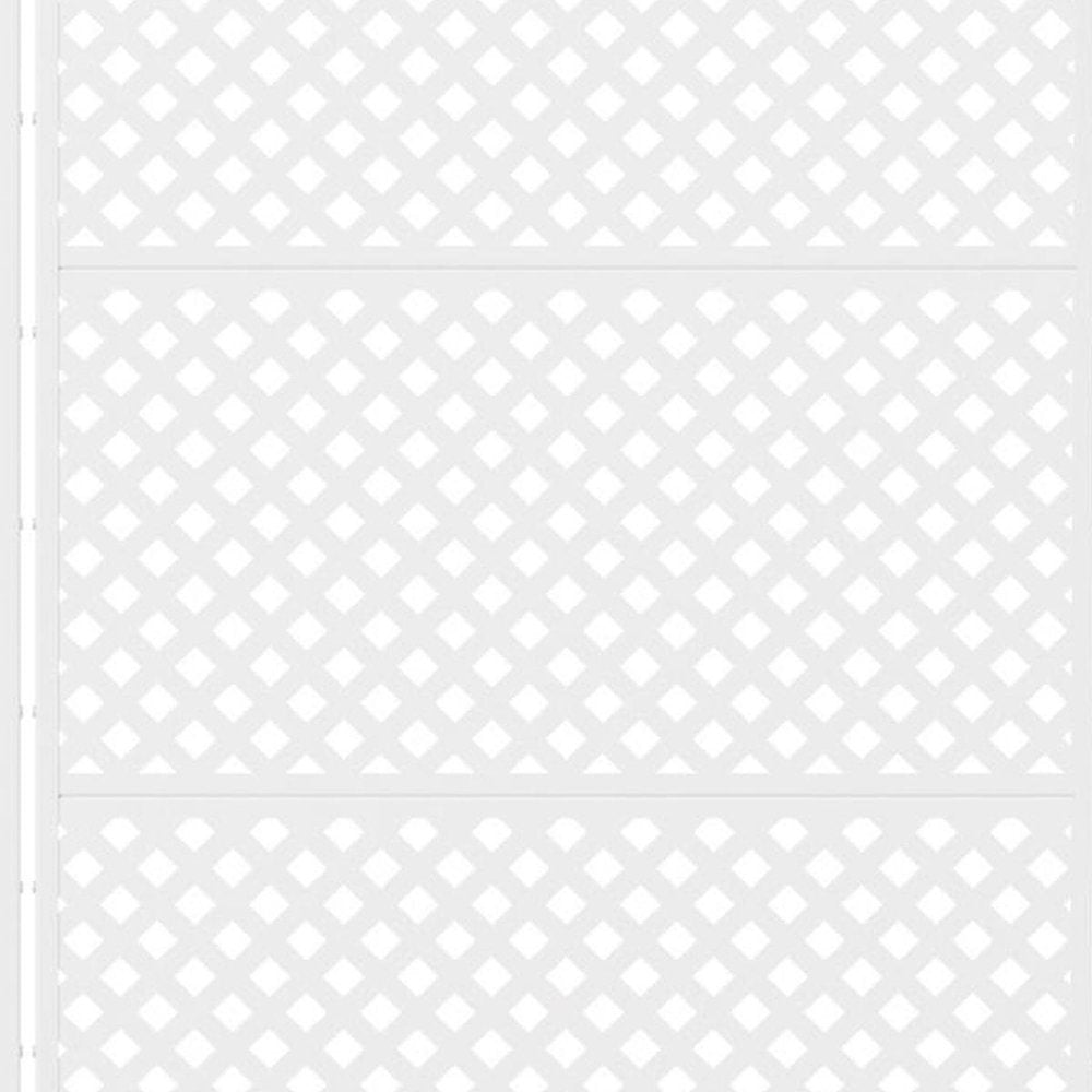 72" White Diamond Steel Six Panel Outdoor Privacy Screen HomeRoots