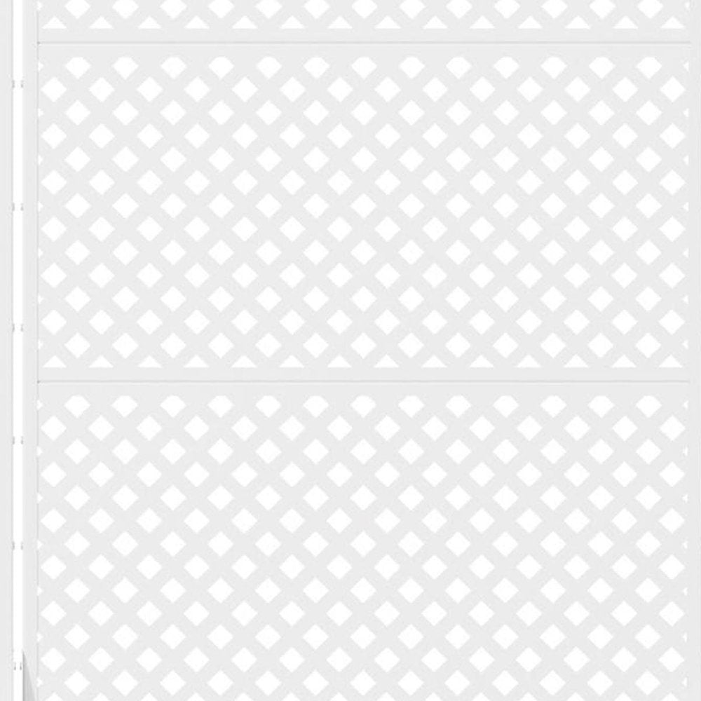 72" White Diamond Steel Six Panel Outdoor Privacy Screen HomeRoots