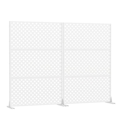 72" White Diamond Steel Six Panel Outdoor Privacy Screen HomeRoots
